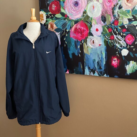 Nike Navy Full‑Zip Windbreaker Jacket Athletic & Lightweight Men’s XL - Picture 1 of 10
